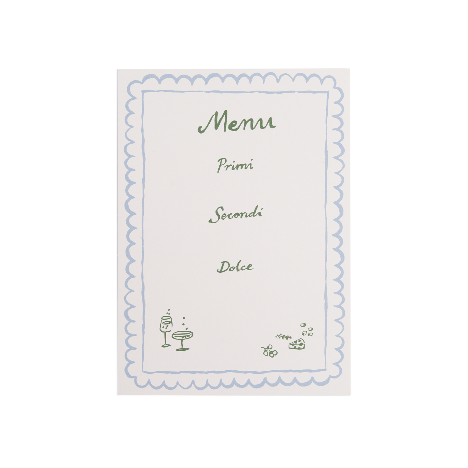 Italiano Menu Card - Light Blue 14,85x21 cm