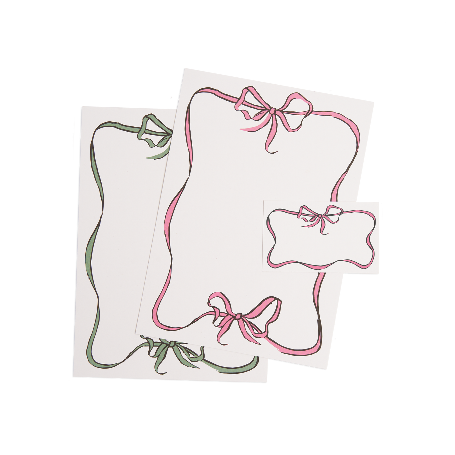 Bow Placement Card - Pink 8x5 cm