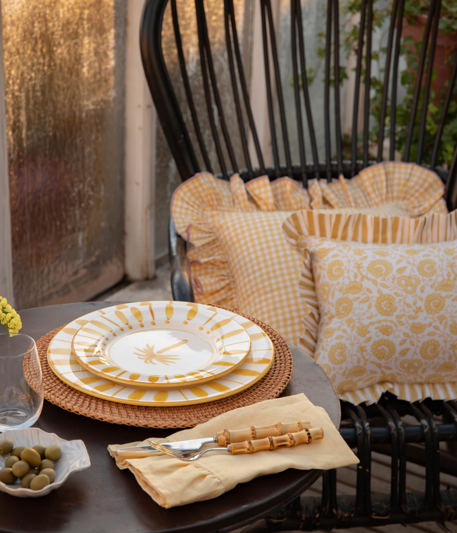 Cannes Dinner plate - Yellow 28 cm